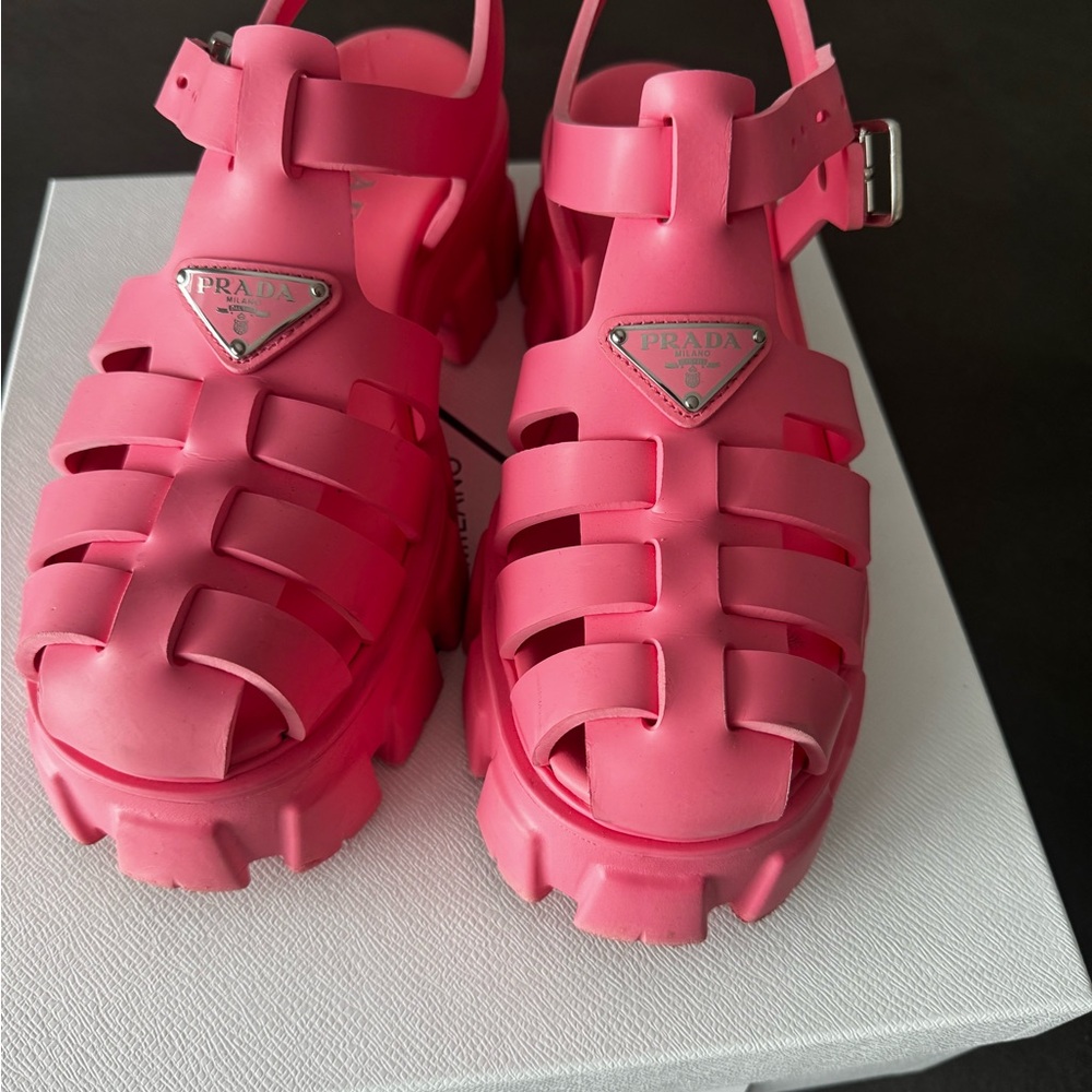 Prada cage rubber sandals
